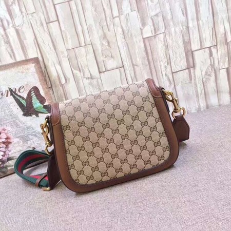 Gucci GG Lady Web Hand-Stained Leather Shoulder Bag 380573 Brown