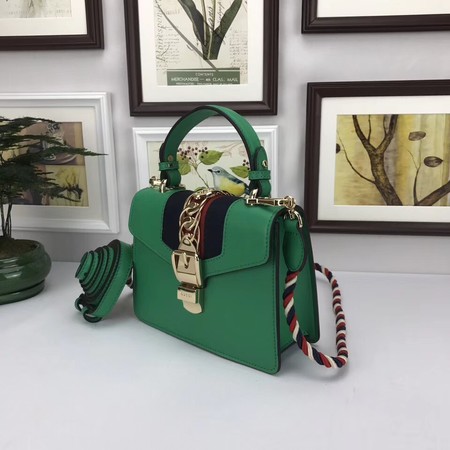 Gucci Sylvie Lather mini Bag 470270 Green