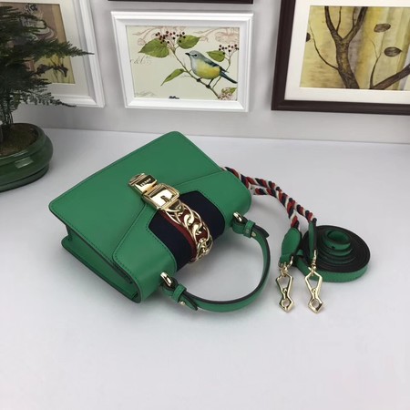 Gucci Sylvie Lather mini Bag 470270 Green