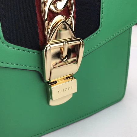 Gucci Sylvie Lather mini Bag 470270 Green