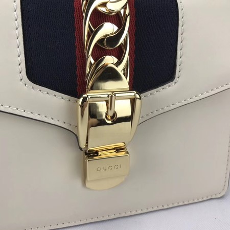 Gucci Sylvie Lather mini Bag 470270 OffWhite