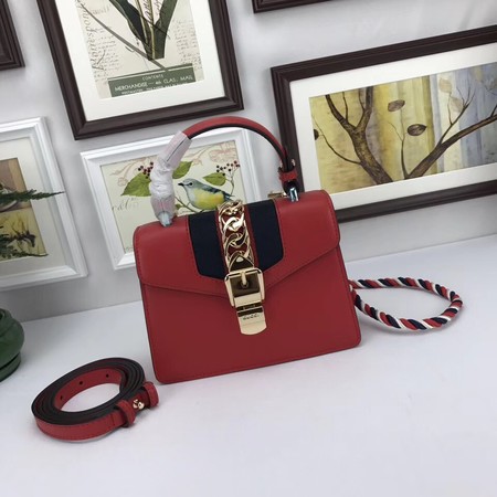 Gucci Sylvie Lather mini Bag 470270 Red
