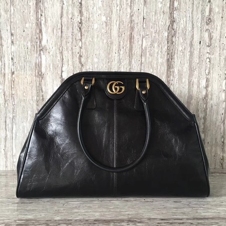 Gucci Calfskin Leather Top Handle Bag 501015 Black