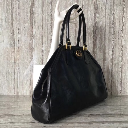 Gucci Calfskin Leather Top Handle Bag 501015 Black