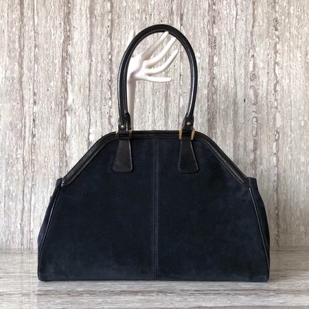 Gucci Suede Leather Top Handle Bag 501015 Black