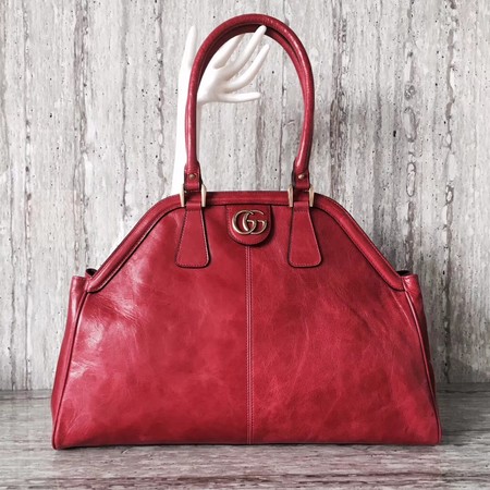 Gucci Suede Leather Top Handle Bag 501015 Red