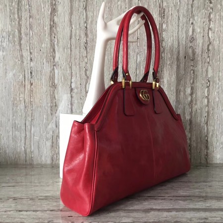Gucci Suede Leather Top Handle Bag 501015 Red