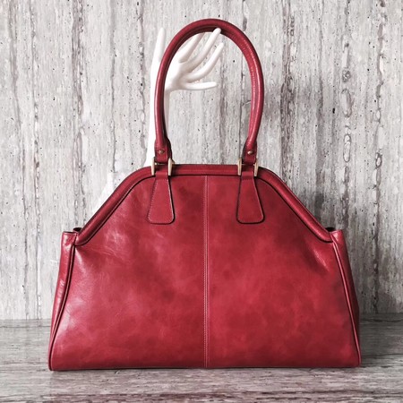 Gucci Suede Leather Top Handle Bag 501015 Red