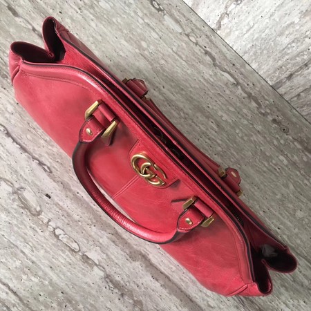 Gucci Suede Leather Top Handle Bag 501015 Red