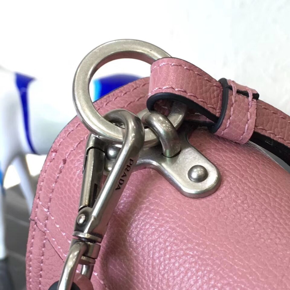 Prada Cahier Leather Shoulder Bag 1BD095 Pink