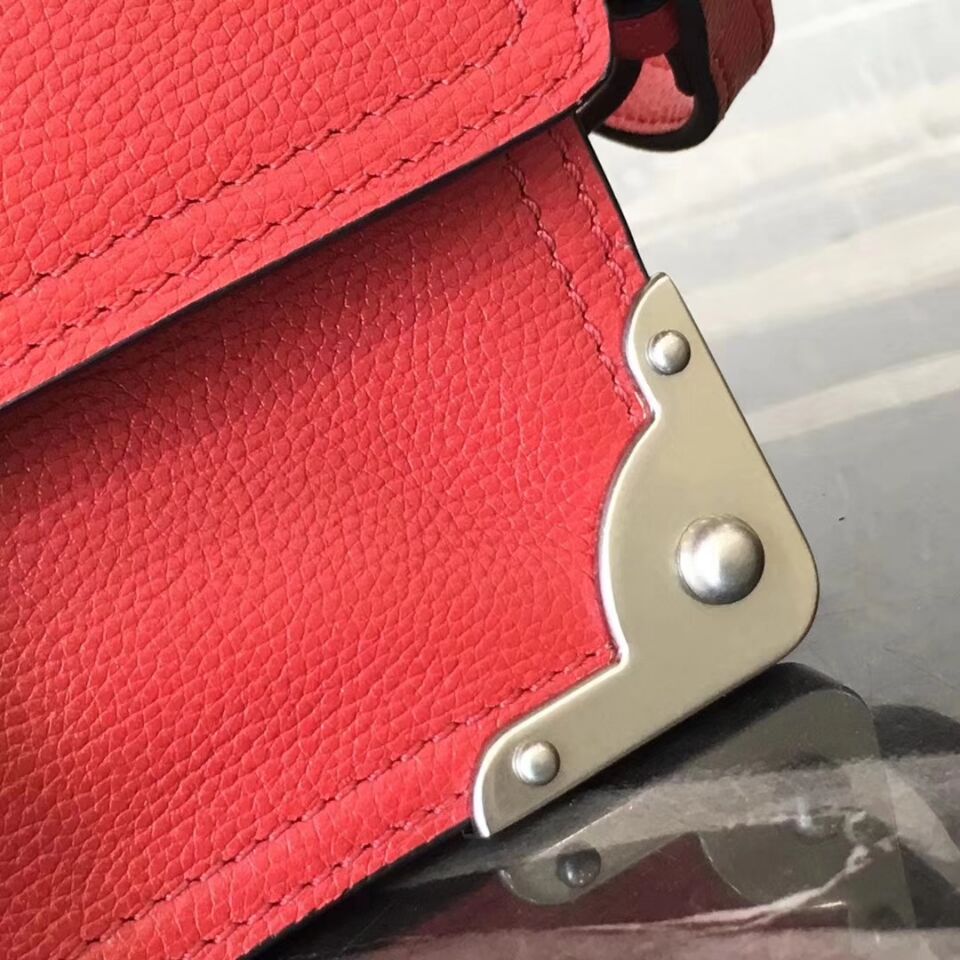 Prada Cahier Leather Shoulder Bag 1BD095 Red