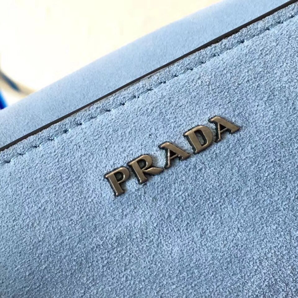 Prada Cahier Leather Shoulder Bag 1BD095 White