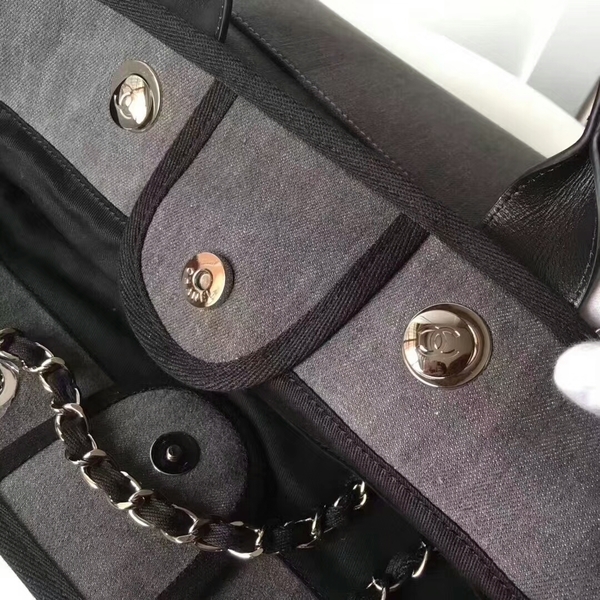 Chanel Medium Original Canvas Leather Tote Shopping Bag 66941A