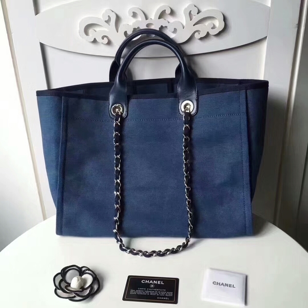 Chanel Medium Original Canvas Leather Tote Shopping Bag 66941B