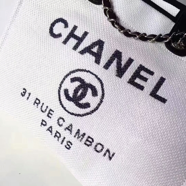 Chanel Medium Original Canvas Leather Tote Shopping Bag 66941C