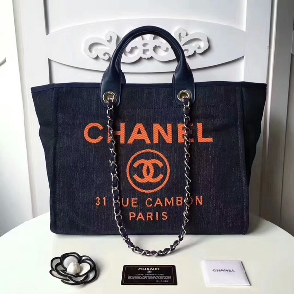 Chanel Medium Original Canvas Leather Tote Shopping Bag 66941F