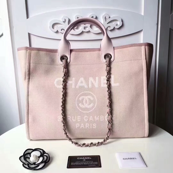 Chanel Medium Original Canvas Leather Tote Shopping Bag 66941G