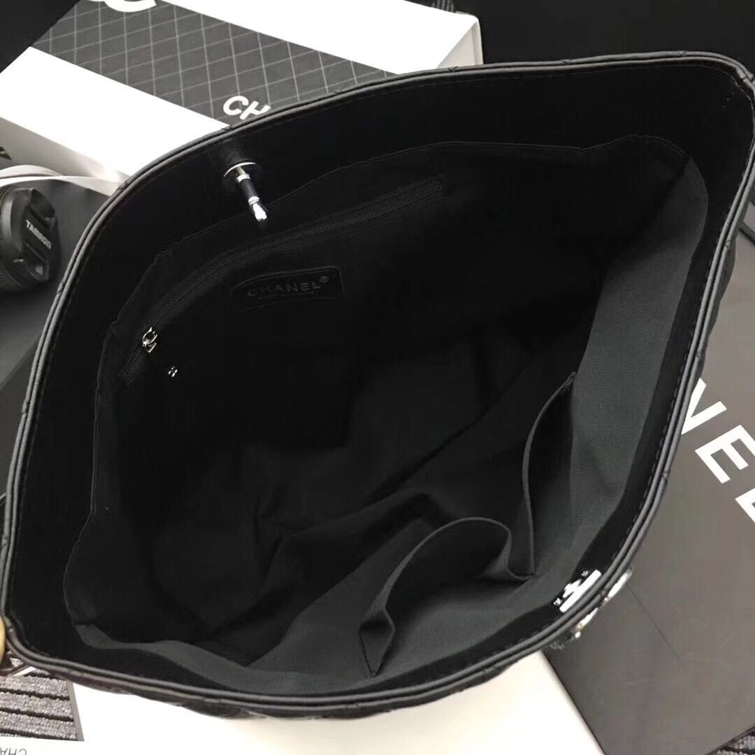 Chanel Shoulder Bag Calfskin Leather 33656 Black