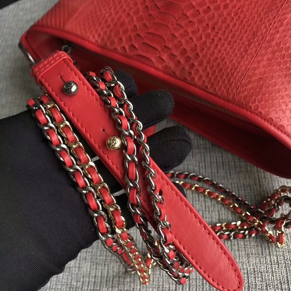 Chanel Gabrielle Shoulder Bag Original Python Leather A93842 Red