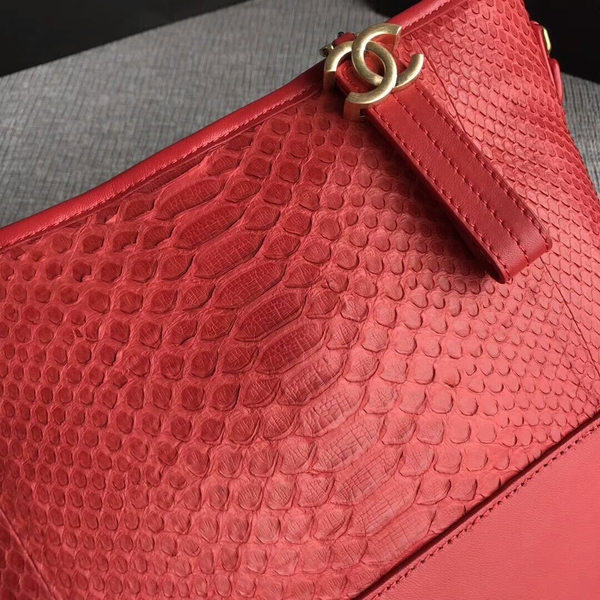 Chanel Gabrielle Shoulder Bag Original Python Leather A93842 Red