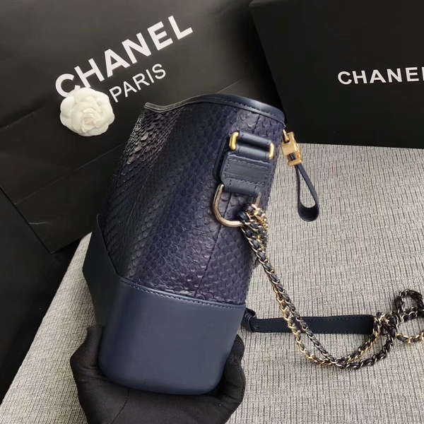 Chanel Gabrielle Shoulder Bag Original Python Leather A93842 Blue