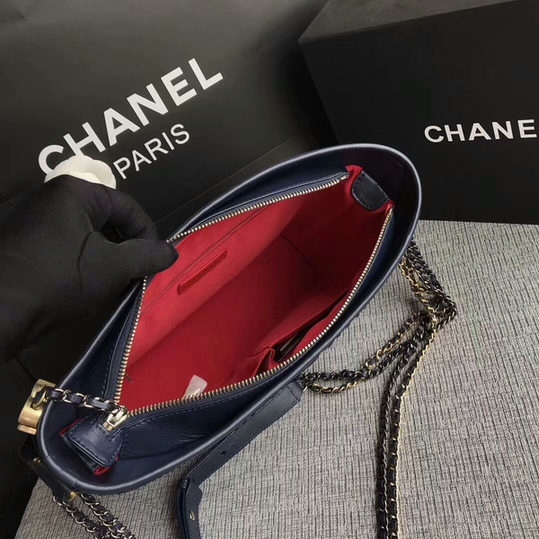 Chanel Gabrielle Shoulder Bag Original Python Leather A93842 Blue