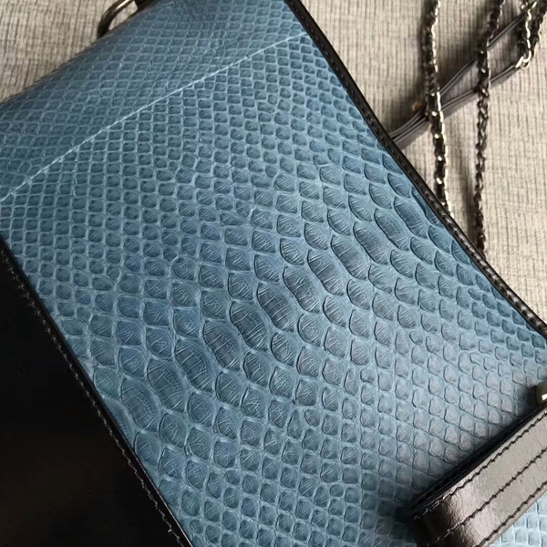 Chanel Gabrielle Shoulder Bag Original Python Leather A93842 Skyblue