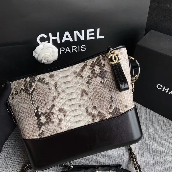 Chanel Gabrielle Shoulder Bag Original Python Leather A93842 White