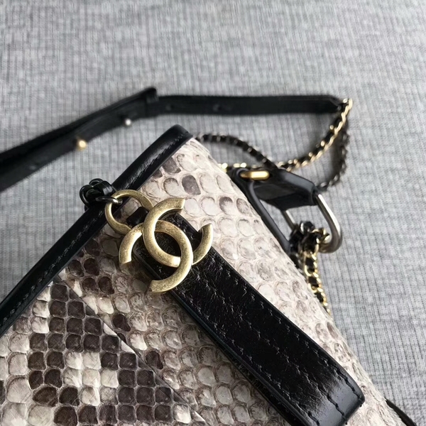 Chanel Gabrielle Shoulder Bag Original Python Leather A93842 White