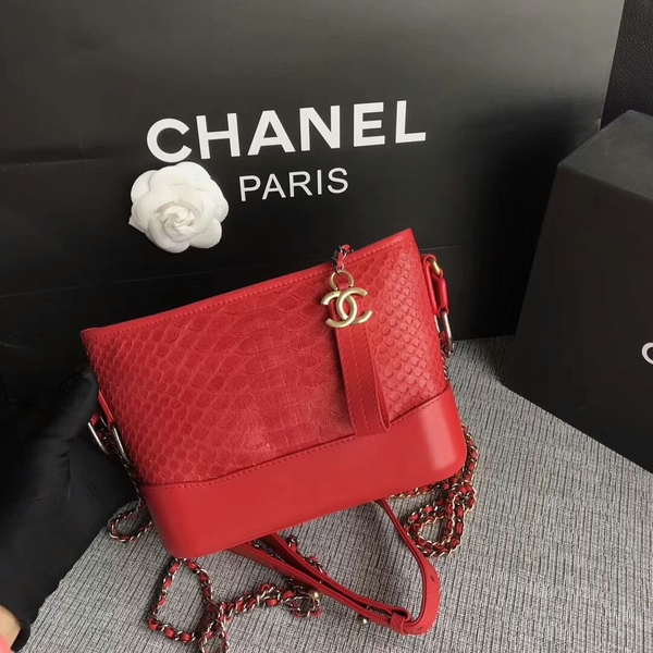 Chanel Gabrielle Mini Shoulder Bag Original Python Leather 8122A Red