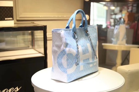 Chanel Tote Bag Sheepskin Leather A66998 Light Blue