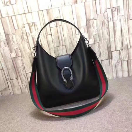 Gucci Dionysus Medium Leather Hobo Bag 446687 Black