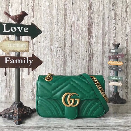 Gucci GG Marmont matelasse Mini Bag 446744 Green