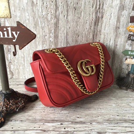 Gucci GG Marmont matelasse Mini Bag 446744 Red