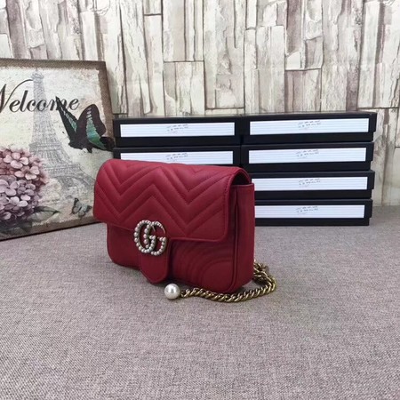 Gucci GG Marmont matelasse Mini Bag 476809 Red