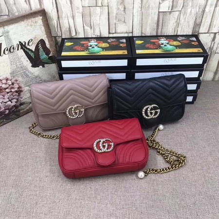 Gucci GG Marmont matelasse Mini Bag 476809 Red