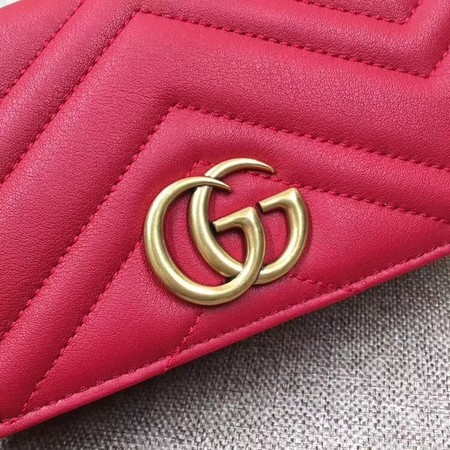 Gucci GG Marmont Embroidered Velvet Mini Bag 488426 Red