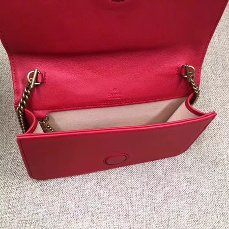 Gucci GG Marmont Embroidered Velvet Mini Bag 488426 Red