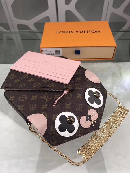 Louis Vuitton Monogram Canvas Felicie Chain Wallet M61276 Pink