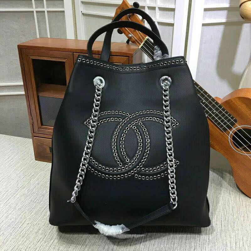 Chanel Calfskin Leather Tote Bag 25811 Black