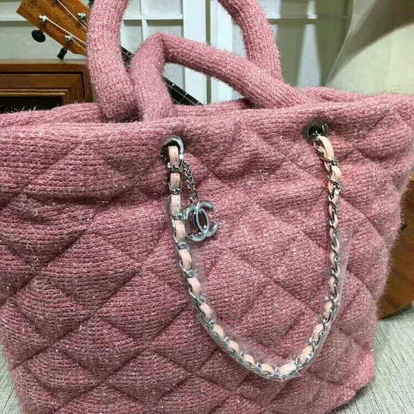 Chanel Suede Leather Tote Bag 92111 Pink