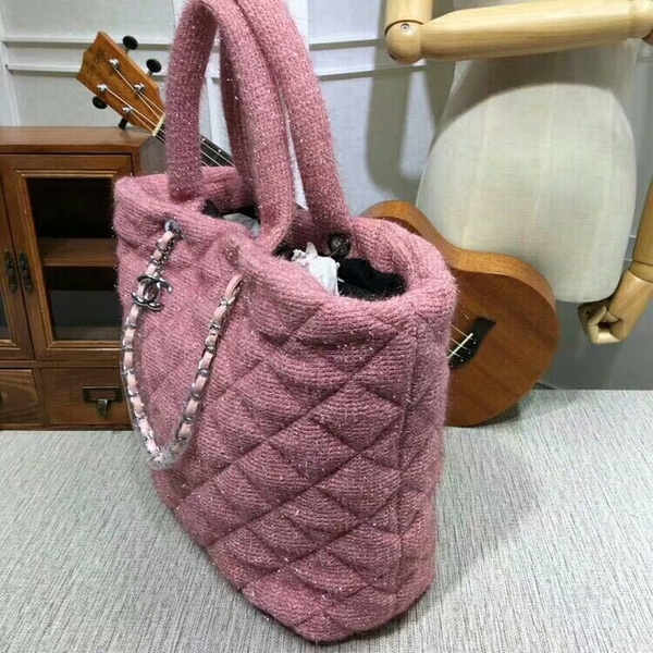 Chanel Suede Leather Tote Bag 92111 Pink
