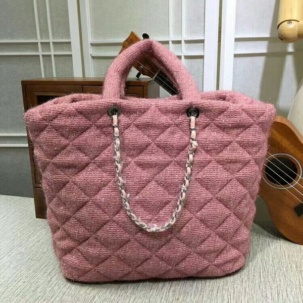 Chanel Suede Leather Tote Bag 92111 Pink