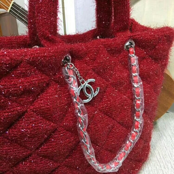 Chanel Suede Leather Tote Bag 92111 Red