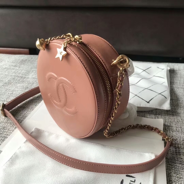 Chanel 2017 Fall Winter Original Calfskin Leather Cosmetics Case A8018 Brown