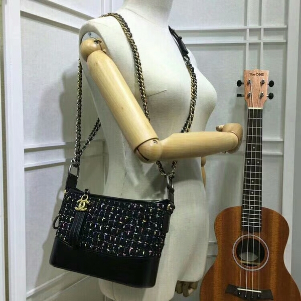 Chanel Gabrielle Mini Shoulder Bag Suede Leather 1010A Black