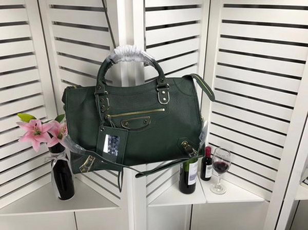 Balenciaga Giant City Gold Studs Handbag B084334 Green