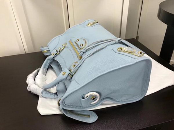 Balenciaga Giant City Gold Studs Handbag B084334 Light Blue