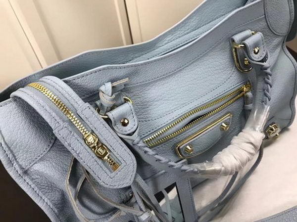 Balenciaga Giant City Gold Studs Handbag B084334 Light Blue