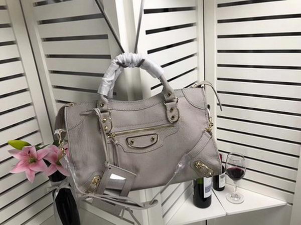 Balenciaga Giant City Gold Studs Handbag B084334 Light Grey